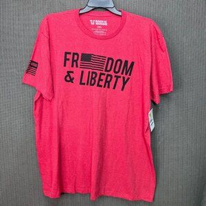 Rags Of Honor Unisex 2XL Red Freedom & Liberty Graphic T-Shirt Veteran Support